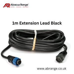 Black Extension Lead 1m Power Up Space Safely